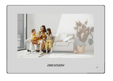 Monitor Interior Videoportero Ip Táctil 7" 1024×600 Blanca Wifi 8ch Alarma 2 Relé Superficie Hikvision