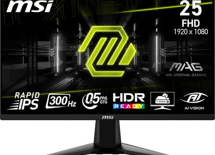 Monitor Msi Mag 255xf. 24.5" Ips Plano. 1920x1080 . 300hz. Negro