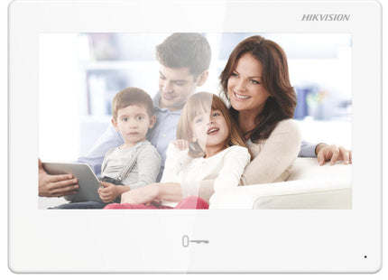 Monitor Videoportero Interior Android Wifi Tft 7" Blanco Audio Bidireccional Tcp/Ip Montaje Superficie 8ch Alarma Hikvision