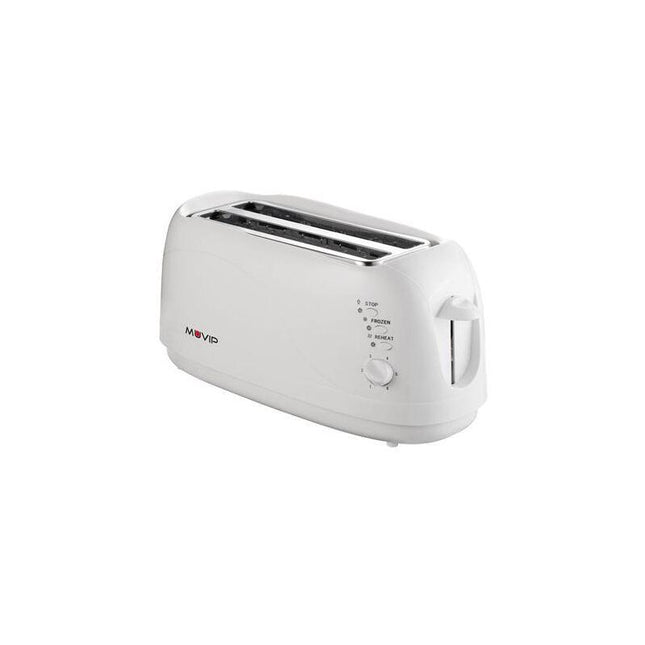 Muvip Tostadora De Pan 1300w - Capacidad Para 4 Rebanadas - 6 Niveles De Tostado - Funcion Calentar, Descongelacion Y Recalentar - Parada Automatica Y Manual
