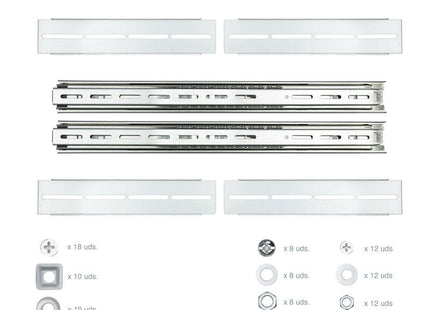 Nanocable Guias Laterales Telescopicas Para Caja Rack De 19"