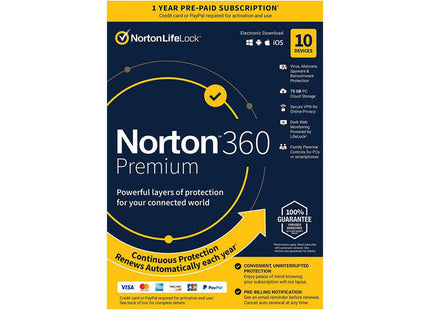 Norton 360 Premium 75gb Portugues 1 User 10 Device 12mo Box