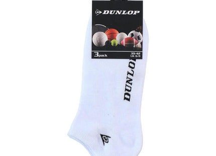 Pack 3 Pares De Calcetines Tobilleros Blancos Dunlop Tallas Surtidas