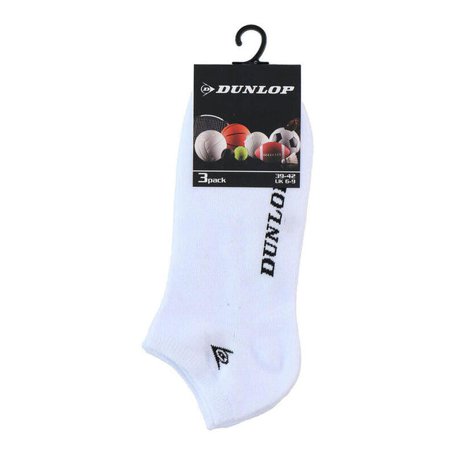 Pack 3 Pares De Calcetines Tobilleros Blancos Dunlop Tallas Surtidas
