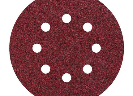 Pack 5 Hojas De Lijar Adhesivas, Corindón Grano 60 Perforadas Ø125mm 2250000 Wolfcraft