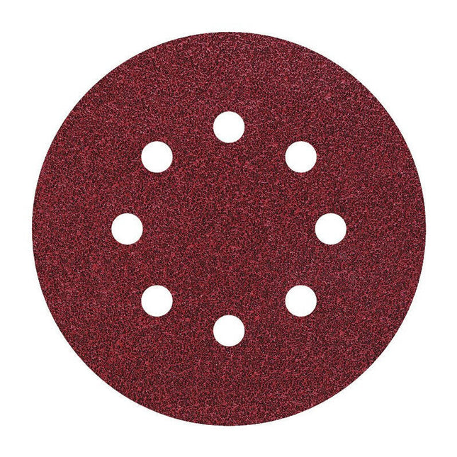 Pack 5 Hojas De Lijar Adhesivas, Corindón Grano 60 Perforadas Ø125mm 2250000 Wolfcraft