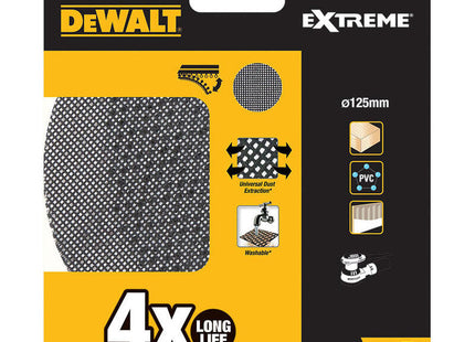 Pack 5 Lijas De Malla Ø125mm Grano 60 Para Lijadoras Rotoorbitales Dtm8560-Qz Dewalt