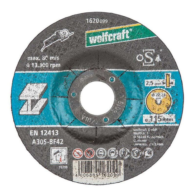 Pack De 10 Unidades - Disco De Corte Para Metal Ø115x2,5x22,23mm. 1620099 Wolfcraft