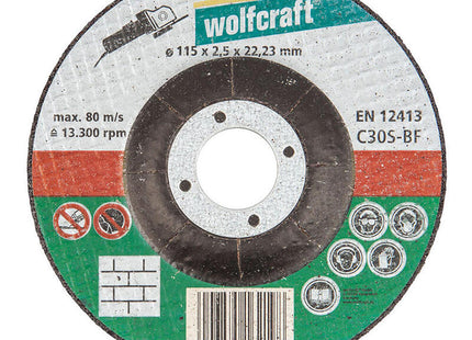Pack De 10 Unidades - Disco De Corte Para Piedra Ø115x2,5x22,23mm. 1621099 Wolfcraft