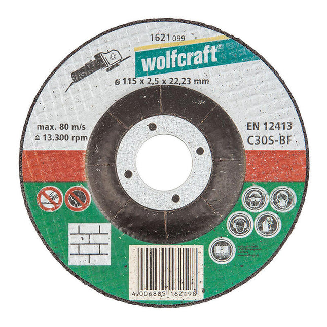 Pack De 10 Unidades - Disco De Corte Para Piedra Ø115x2,5x22,23mm. 1621099 Wolfcraft