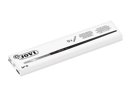 Pack De 12 Unidades Jovi Pinceles Artisticos Planos Pelo De Cerda Nº 0 - Pelo Natural - Mango De Madera - Punta Plana -