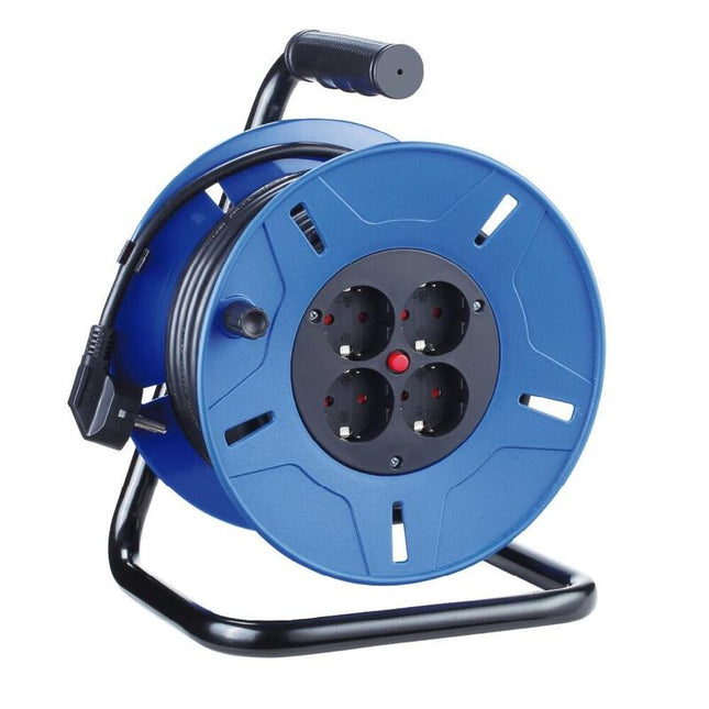 Pack De 2 Unidades - Enrollacables 50 M 3 G 1,50 Mm² 4 Tomas Bipolares Con T/Tl Con Protector Térmico