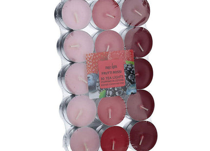 Pack De 2 Unidades - Pack 30 Unid. Velas Con Aroma Frutos-Rojos 3,7cm Magic Lights
