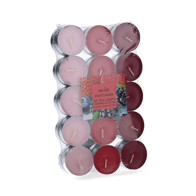 Pack De 2 Unidades - Pack 30 Unid. Velas Con Aroma Frutos-Rojos 3,7cm Magic Lights