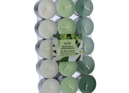 Pack De 2 Unidades - Pack 30 Unid. Velas Con Aroma Musk-Flores Blancas 3,7cm Magic Lights
