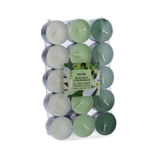 Pack De 2 Unidades - Pack 30 Unid. Velas Con Aroma Musk-Flores Blancas 3,7cm Magic Lights