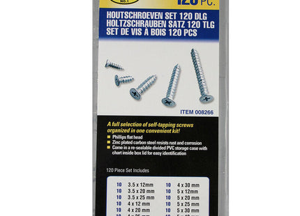 Pack De 2 Unidades - Set De 120 Tornillos Varios Para Madera