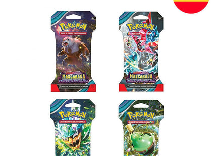 Pack De 24 Unidades - Sobre Juego Cartas Coleccionables Mascarada Crespuscular Pokemon Español Surtido