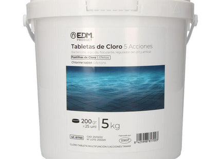 Pack De 4 Unidades - Cloro 5 Acciones Tabletas 5kg Fusion Edm