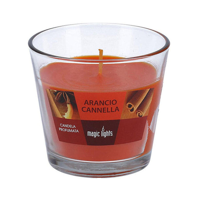 Pack De 4 Unidades - Vela Perfumada En Vaso De Cristal Naranja-Canela 150g. Magic Lights