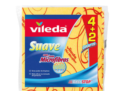 Pack De 5 Unidades - Bayeta Amarilla Suave 4+2 30% Microfibra 142010 Vileda
