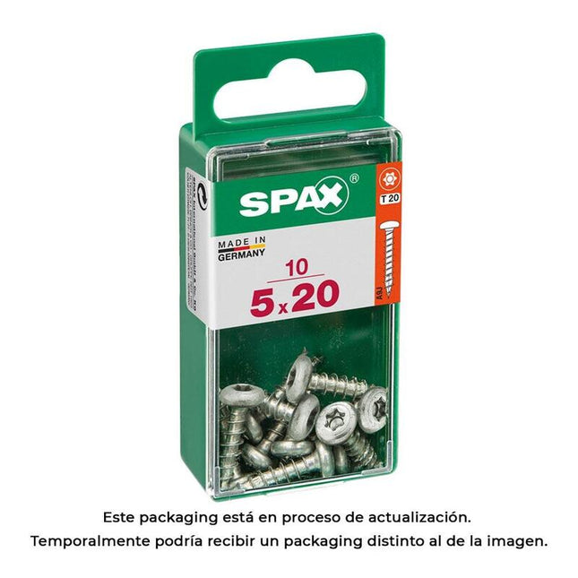 Pack De 5 Unidades - Caja 10 Unid. Tornillo Madera Spax Cab. Redonda Wirox 5,0x20mm Spax