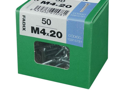 Pack De 5 Unidades - Caja L 50 Unid. Tornillo Metrica Cp M 4x20mm Fadix