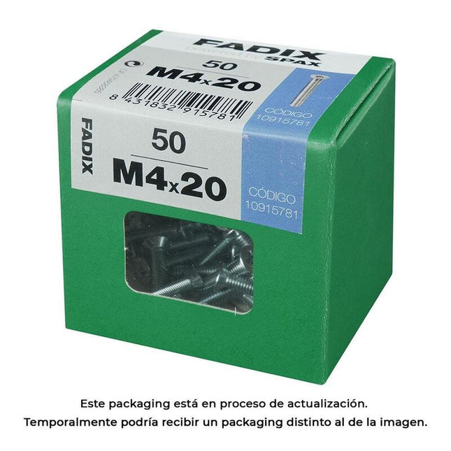 Pack De 5 Unidades - Caja L 50 Unid. Tornillo Metrica Cp M 4x20mm Fadix