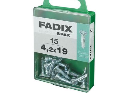 Pack De 5 Unidades - Caja M 15 Unid. Tornillo Rosca Chapa Cp Cinc 4,2x19mm Fadix