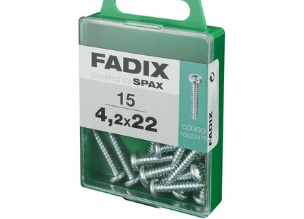 Pack De 5 Unidades - Caja M 15 Unid. Tornillo Rosca Chapa Cr Cinc 4,2x22mm Fadix