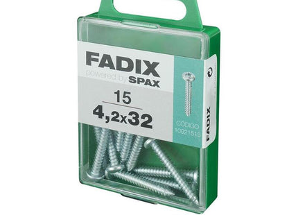 Pack De 5 Unidades - Caja M 15 Unid. Tornillo Rosca Chapa Cr Cinc 4,2x32mm Fadix
