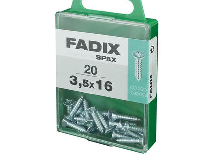 Pack De 5 Unidades - Caja M 20 Unid. Tornillo Rosca Chapa Cp Cinc 3,5x16mm Fadix