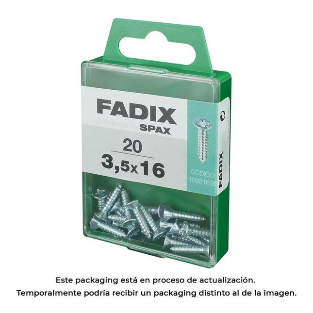 Pack De 5 Unidades - Caja M 20 Unid. Tornillo Rosca Chapa Cp Cinc 3,5x16mm Fadix