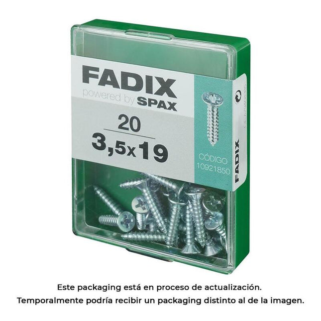 Pack De 5 Unidades - Caja M 20 Unid. Tornillo Rosca Chapa Cp Cinc 3,5x19mm Fadix