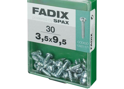 Pack De 5 Unidades - Caja M 30 Unid. Tornillo Rosca Chapa Cr Cinc 3,5x9,5mm Fadix