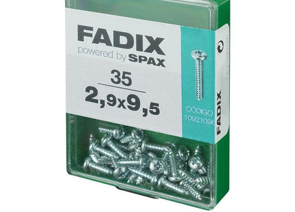 Pack De 5 Unidades - Caja M 35 Unid. Tornillo Rosca Chapa Cr Cinc 2,9x9,5mm Fadix