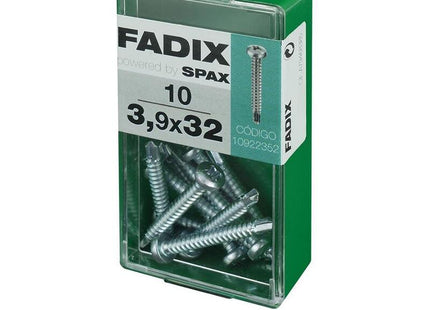 Pack De 5 Unidades - Caja S 10 Unid. Tornillo Rosca Chapa Cr Autot. 3,9x32mm Fadix