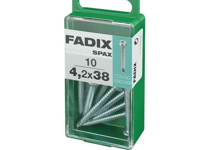 Pack De 5 Unidades - Caja S 10 Unid. Tornillo Rosca Chapa Cr Autot. 4,2x38mm Fadix