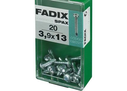 Pack De 5 Unidades - Caja S 20 Unid. Tornillo Rosca Chapa Cr Autot. 3,9x13mm Fadix