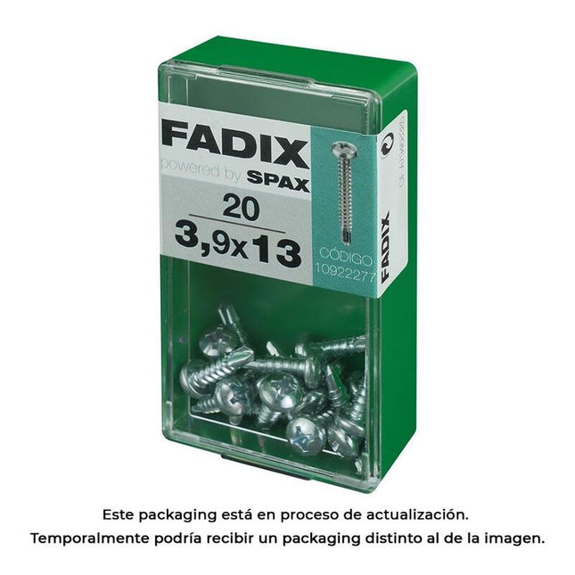 Pack De 5 Unidades - Caja S 20 Unid. Tornillo Rosca Chapa Cr Autot. 3,9x13mm Fadix