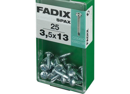Pack De 5 Unidades - Caja S 25 Unid. Tornillo Rosca Chapa Cr Autot. 3,5x13mm Fadix