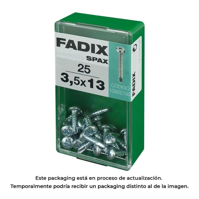 Pack De 5 Unidades - Caja S 25 Unid. Tornillo Rosca Chapa Cr Autot. 3,5x13mm Fadix