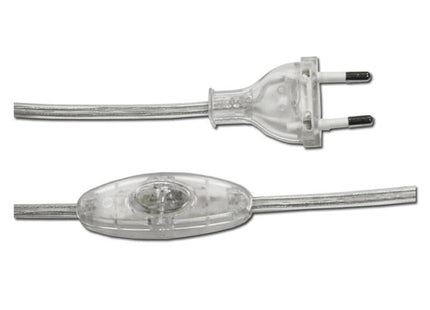 Pack De 5 Unidades - Conexion Con Interruptor 3a 1,5m 2x0,75mm Manguera Plana Transparente Edm