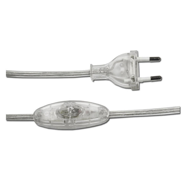 Pack De 5 Unidades - Conexion Con Interruptor 3a 1,5m 2x0,75mm Manguera Plana Transparente Edm