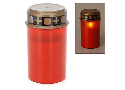 Pack De 6 Unidades - Vela Para Difuntos (Cementerio) Con Luz Led. 2xlr14 (Pilas No Incluidas) Luz Blanco Cálido