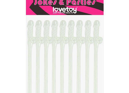 Pajitas De Pene Brillan En La Oscuridad Pack De 9