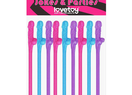 Pajitas Pene Vario Color Pack De 9
