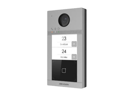 Placa Calle Videoportero Cámara 2mp 2 Botones (2 Apartamentos) Tarjeta Mf Empotrado Ik08 Aluminio Hikvision