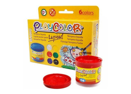 Playcolor Set 6 Botes Témpera Líquida Básic 40ml C/Surtidos