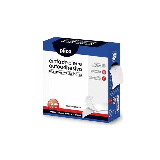 Plico Cinta De Cierre Autoadhesiva 10mx20mm Blanca